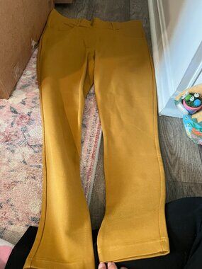 Betabrand large mustard pull on‎ pants